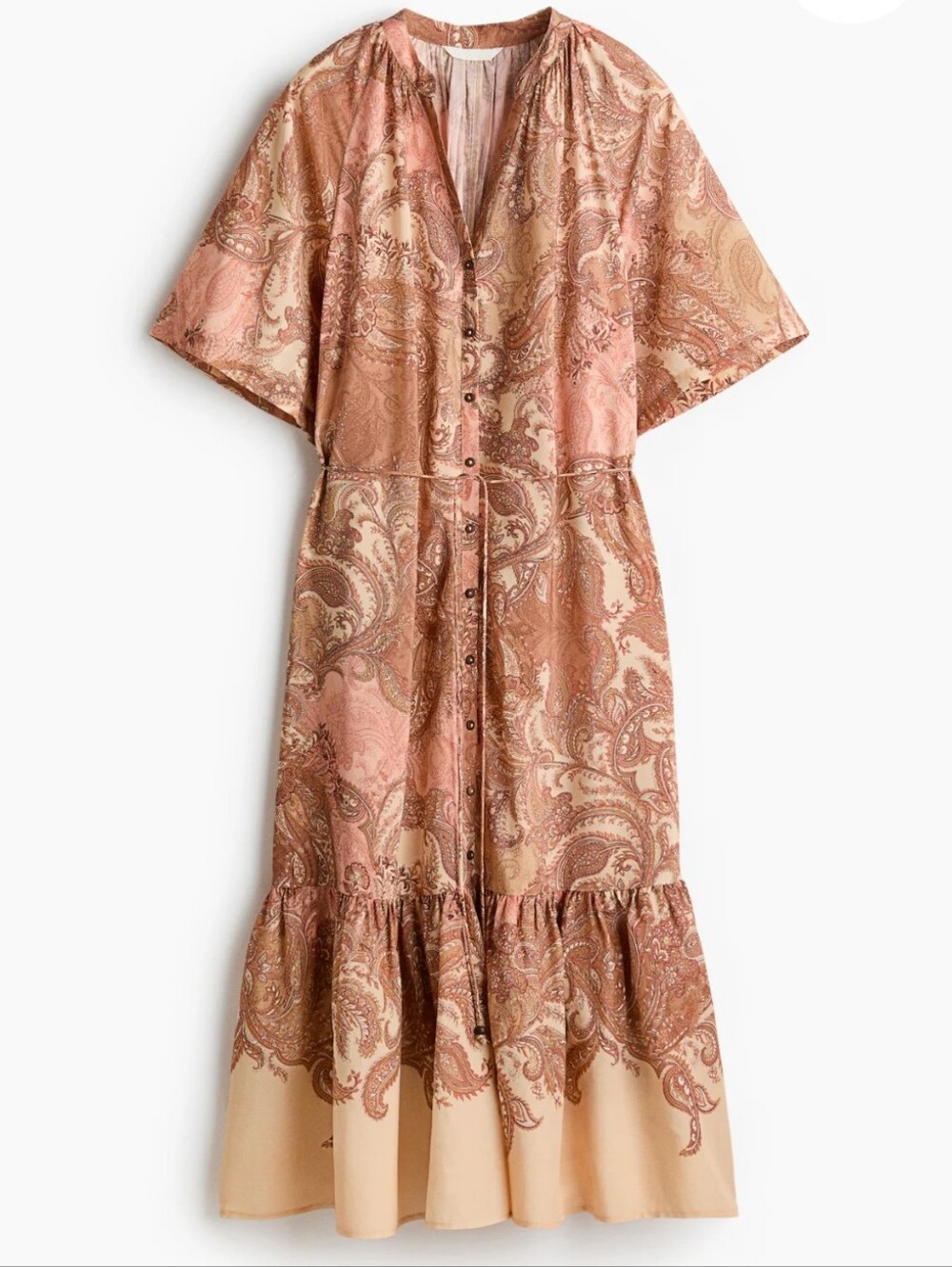 Short-Sleeved Tie-Belt Dress H&M